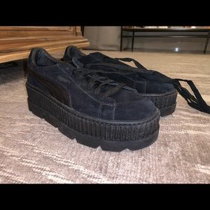 Fenty x Puma black platform sneakers size 10